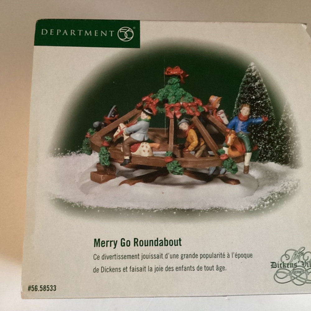 Dept 56 Christmas Dickens Village Accessory Merry Goroundabout - Picture 8 of 11